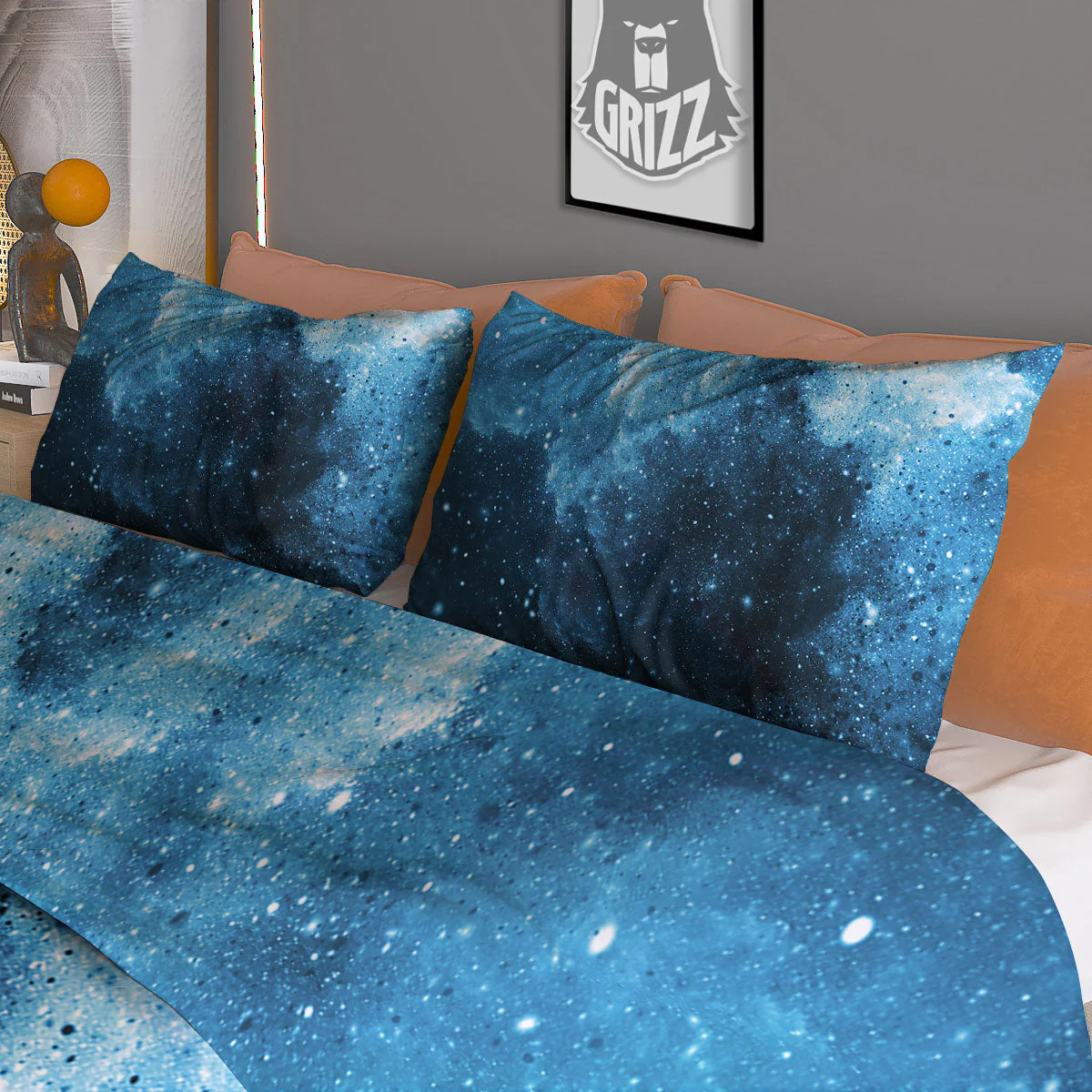 Galaxy Space White Cloud Print Duvet Cover Bedding Set - Image 3