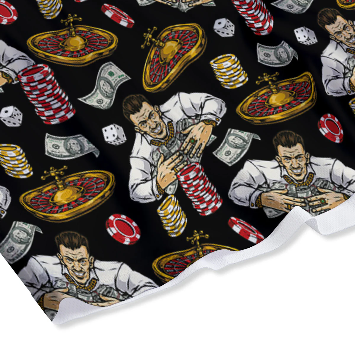 Gambling And Money Vintage Print Pattern Mesh Shorts - Image 4