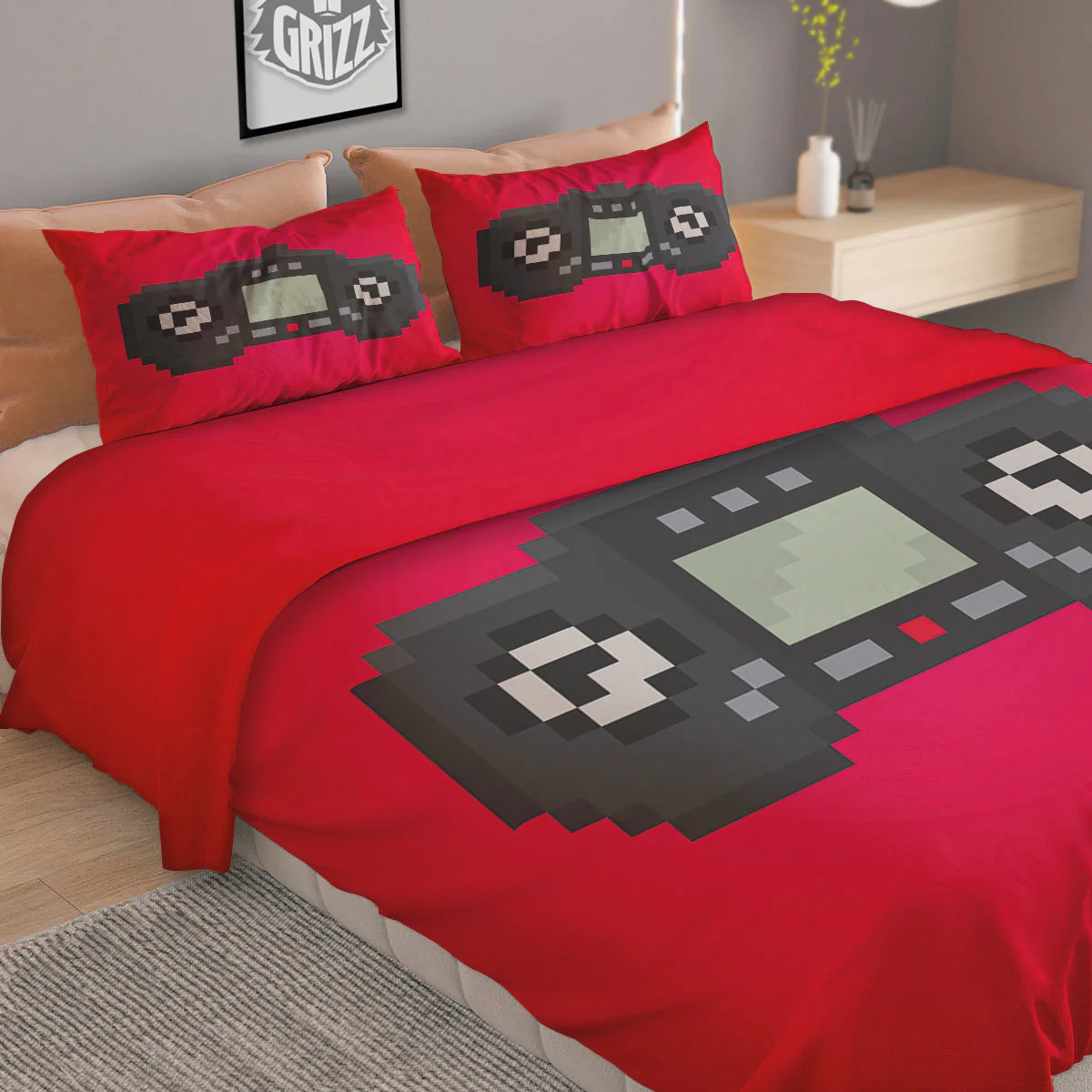 Game Items 8-Bit Pixel Print Duvet Cover Bedding Set - Image 2