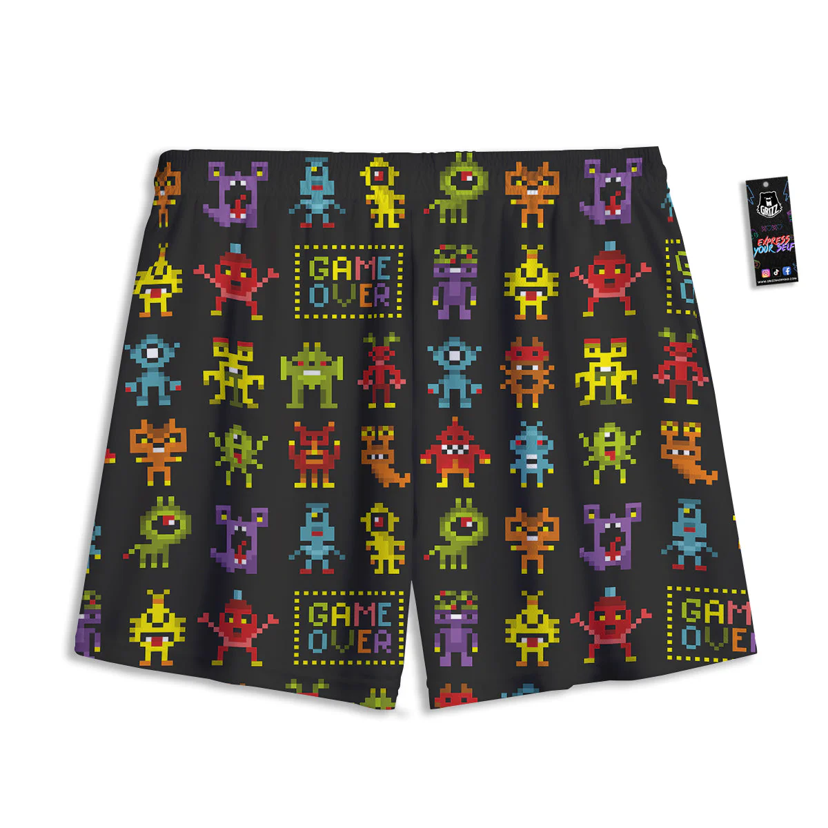 Game Monsters 8-Bit Video Print Pattern Mesh Shorts - Image 2