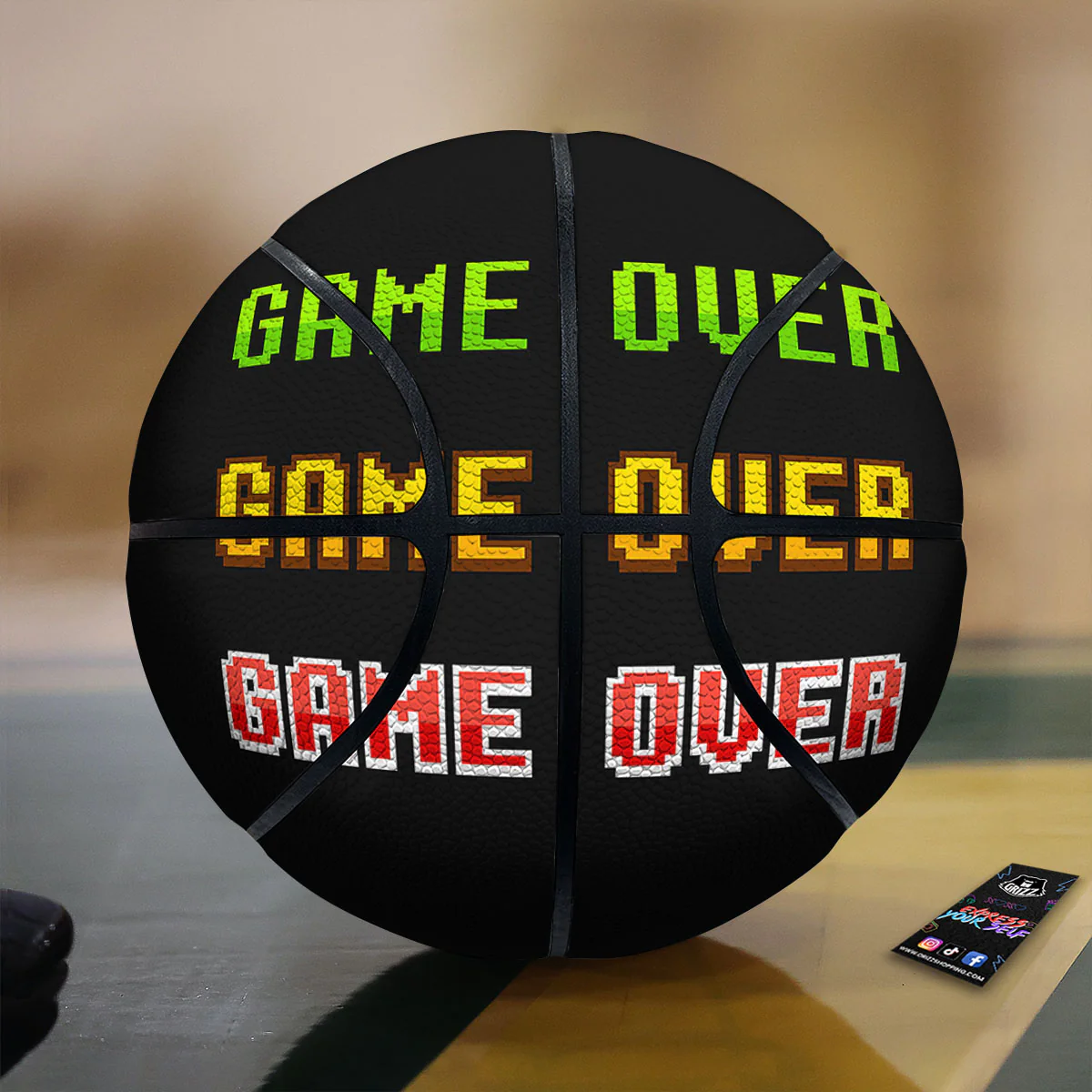 Game Over 8-Bit Print Basketball