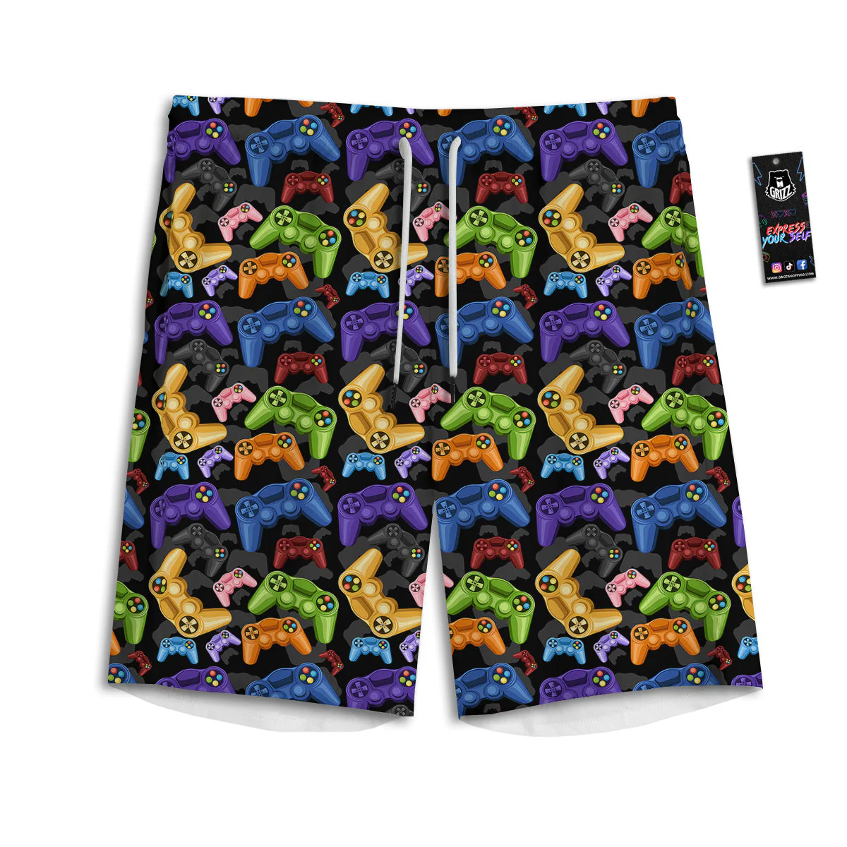 Game Pads Colorful Print Pattern Men's Athletic Shorts