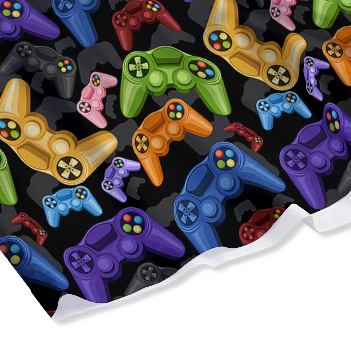 Game Pads Colorful Print Pattern Mesh Shorts - Image 4