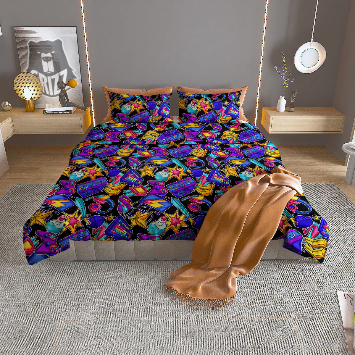 Gaming Items Colorful Print Pattern Duvet Cover Bedding Set