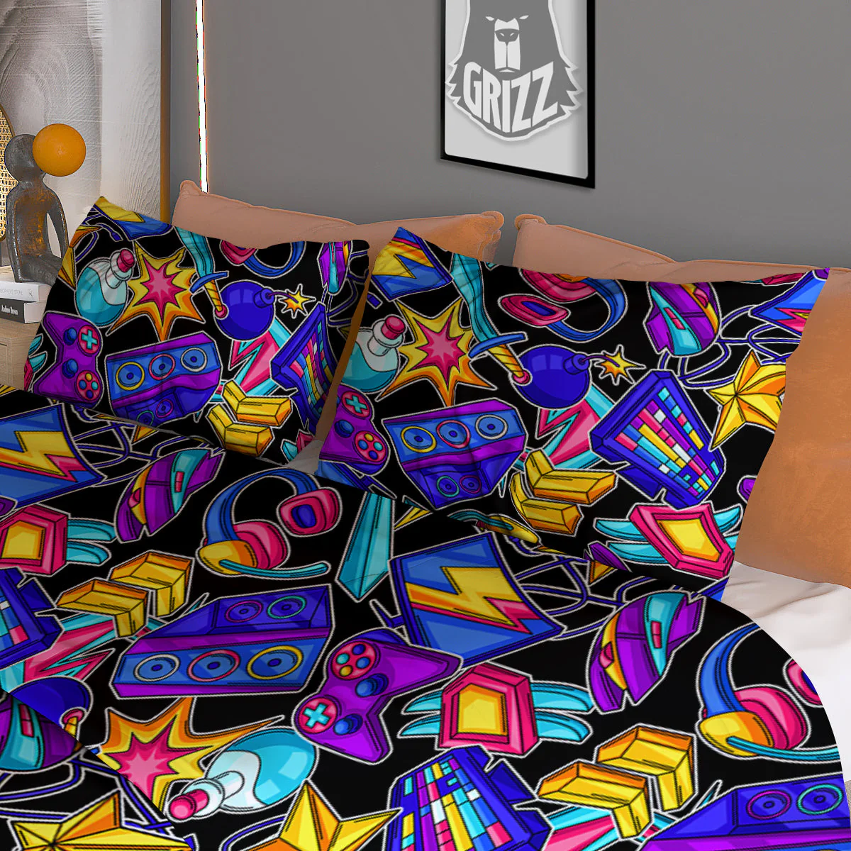 Gaming Items Colorful Print Pattern Duvet Cover Bedding Set - Image 3