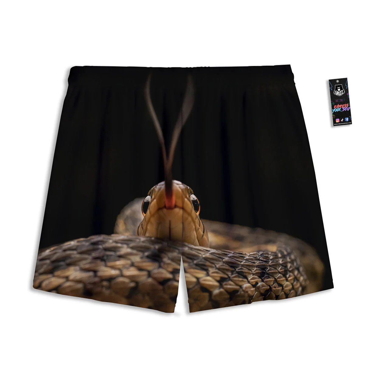 Garter Snake Print Mesh Shorts - Image 2