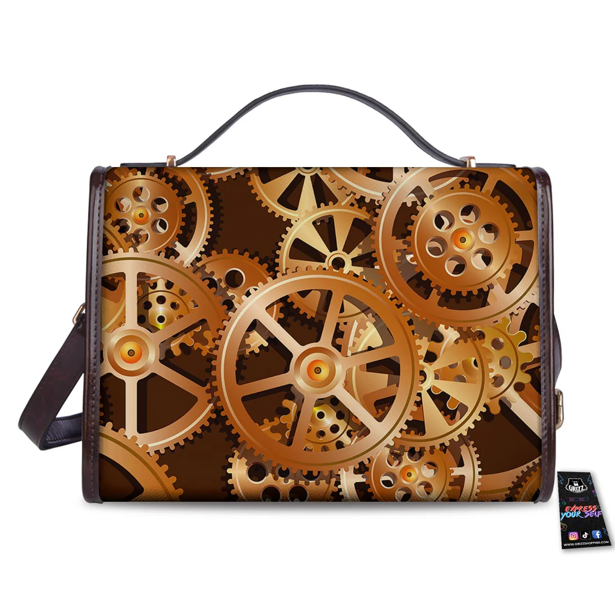 Gears And Steampunk Cogs Print Women's Satchel Bag - Image 2