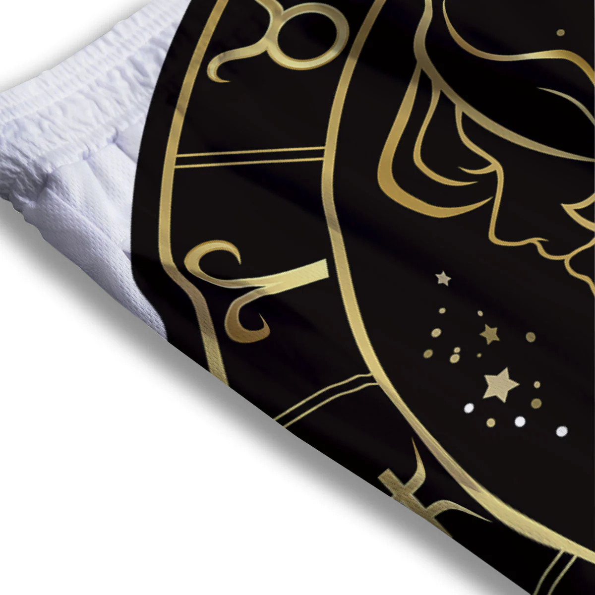 Gemini Sign Black And Gold Print Mesh Shorts - Image 3