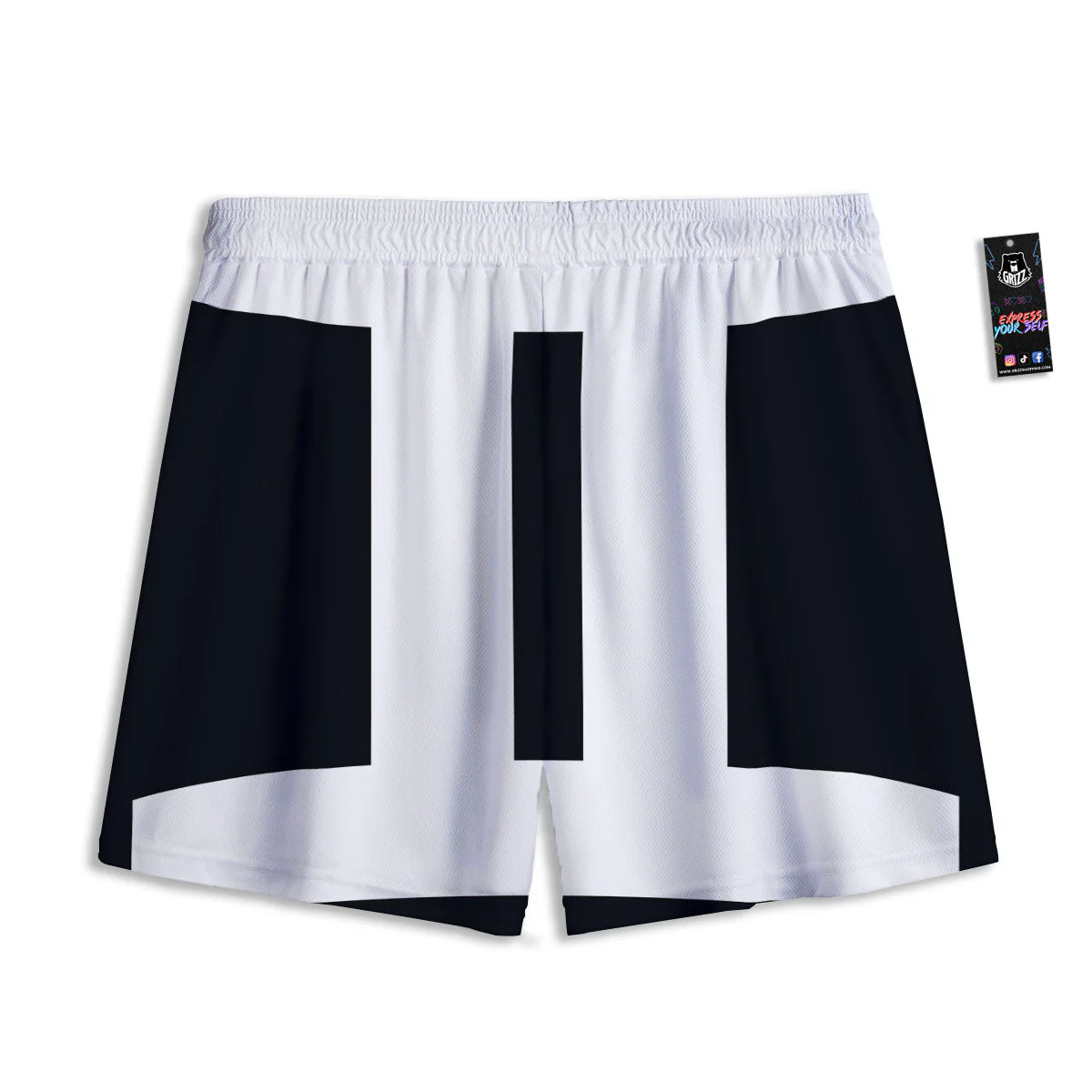 Gemini Sign White And Black Print Mesh Shorts - Image 2