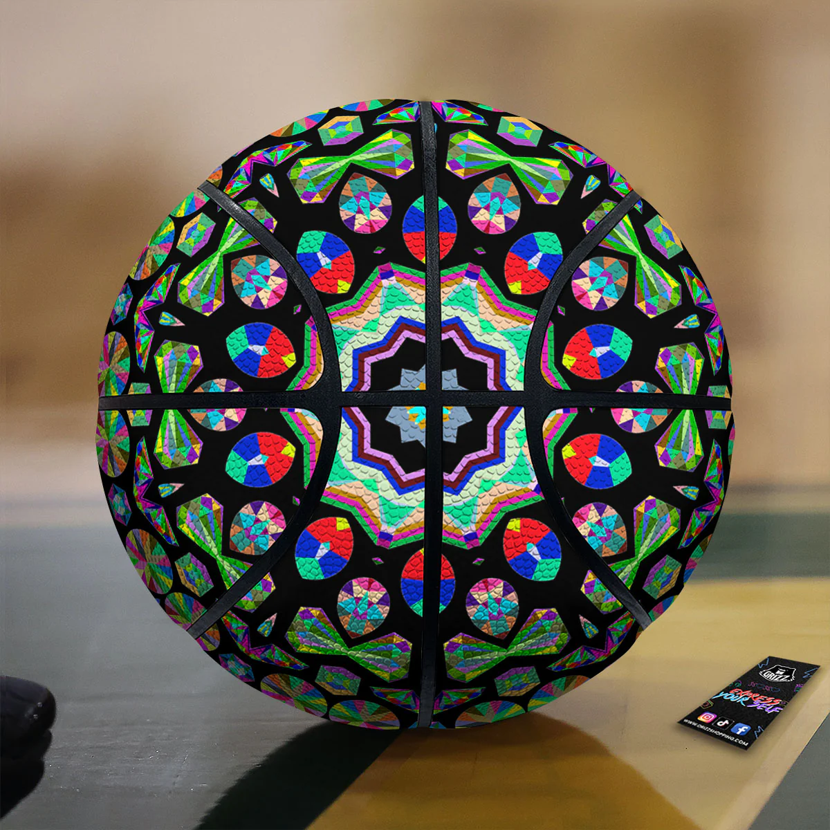 Gems Kaleidoscope Colorful Print Basketball