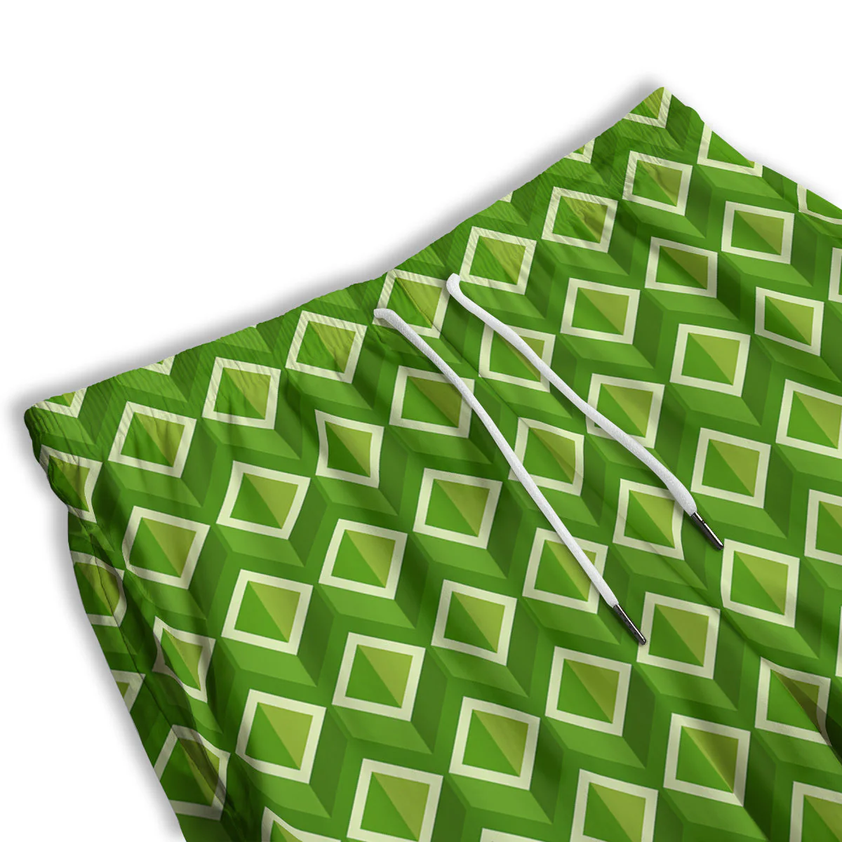 Geometric 3D Bamboo Print Pattern Men's Athletic Shorts - Image 3
