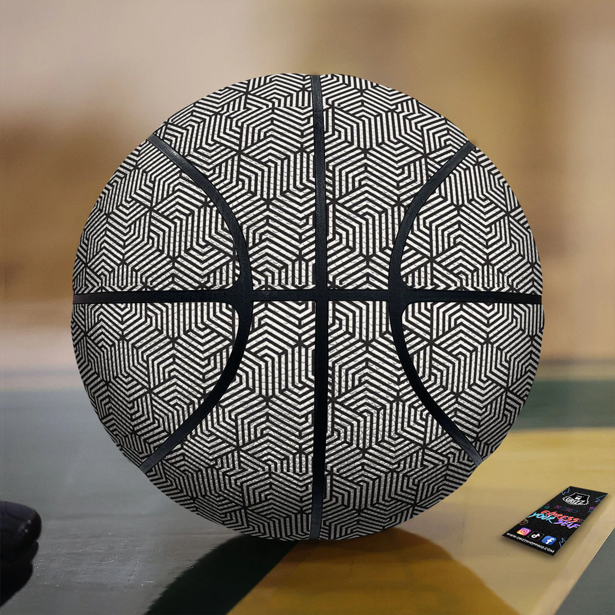 Geometric Abstract Polygonal Print Basketball
