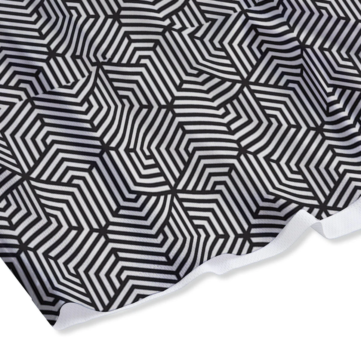 Geometric Abstract Polygonal Print Mesh Shorts - Image 4