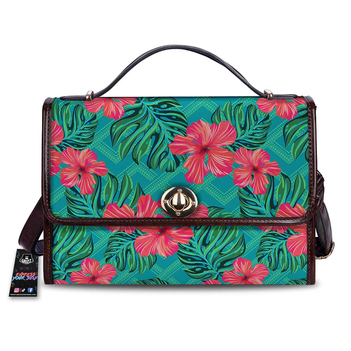 Geometric Aztec Tropical Print Pattern Women's Satchel Bag