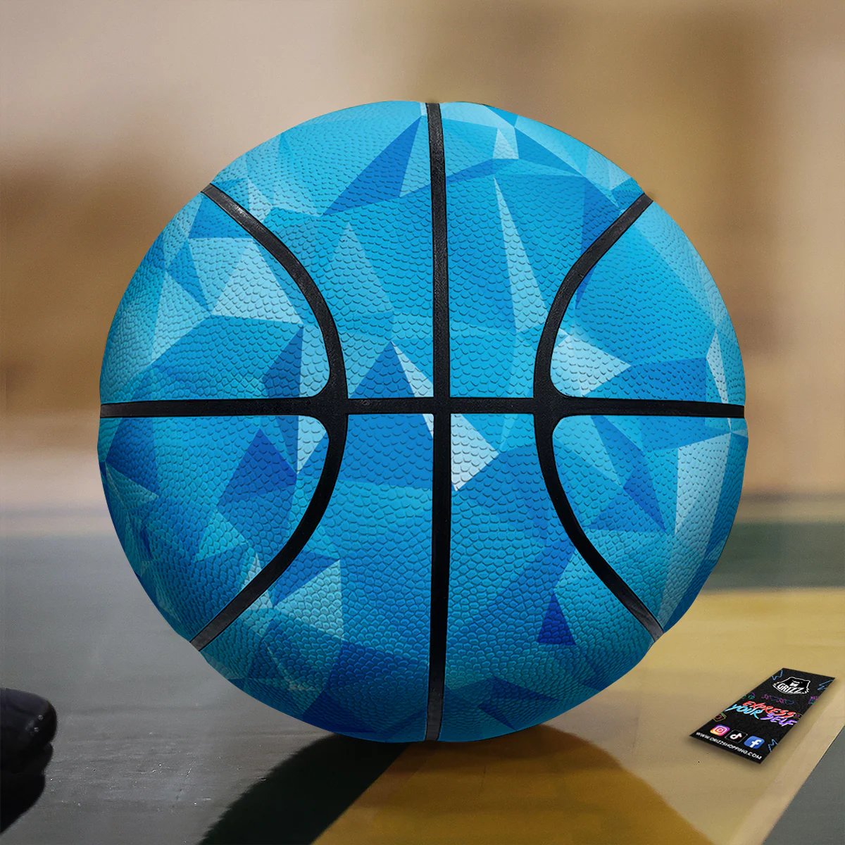 Geometric Blue Polygonal Print Basketball