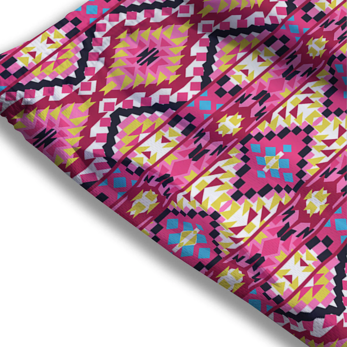 Geometric Ethnic Pink Aztec Print Pattern Mesh Shorts - Image 3