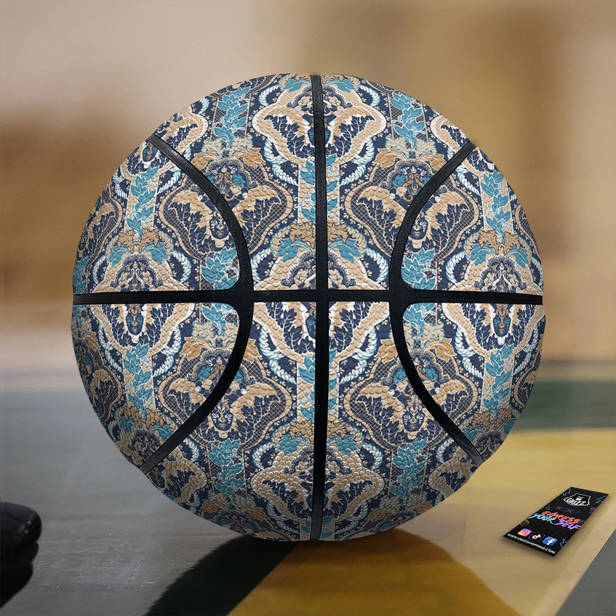 Geometric Indian Ornamental Print Pattern Basketball