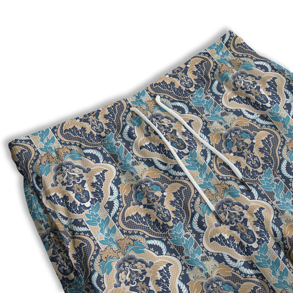Geometric Indian Ornamental Print Pattern Men's Athletic Shorts - Image 3