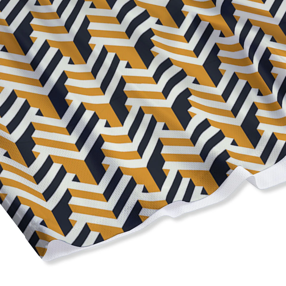 Geometric Isometric Print Pattern Mesh Shorts - Image 4