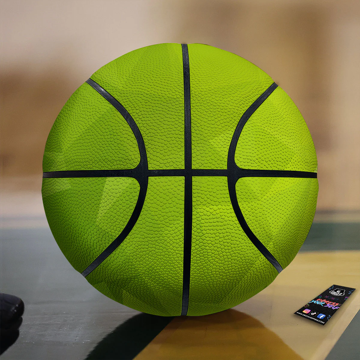 Geometric Polygonal Green Print Basketball