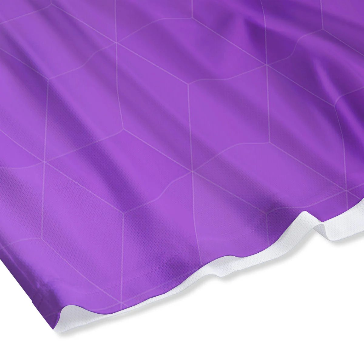 Geometric Polygonal Purple Print Mesh Shorts - Image 4