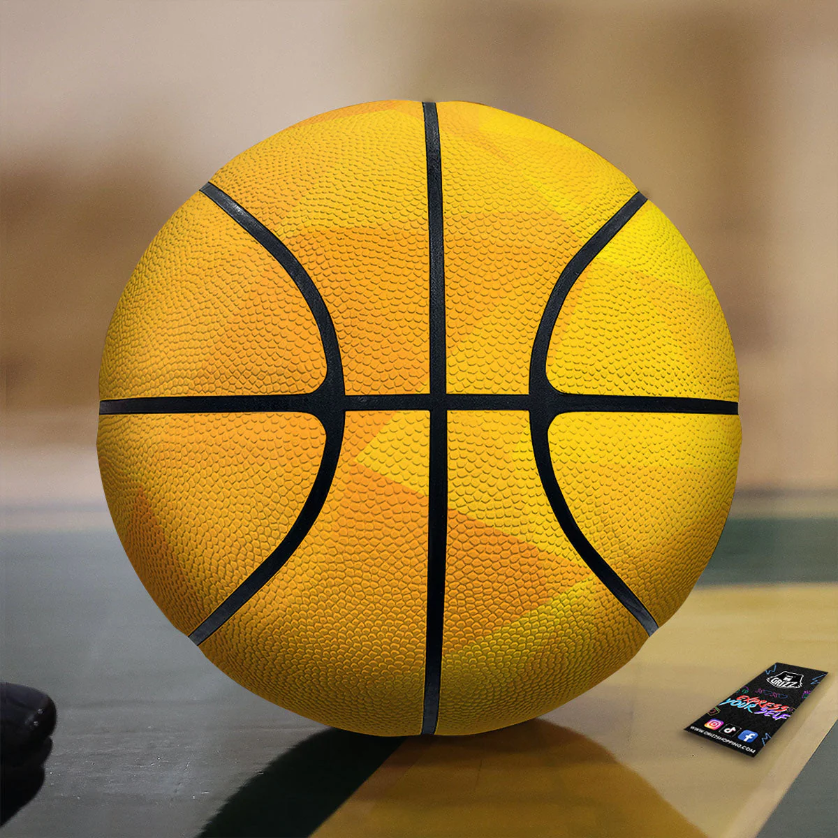 Geometric Polygonal Yellow Print Basketball