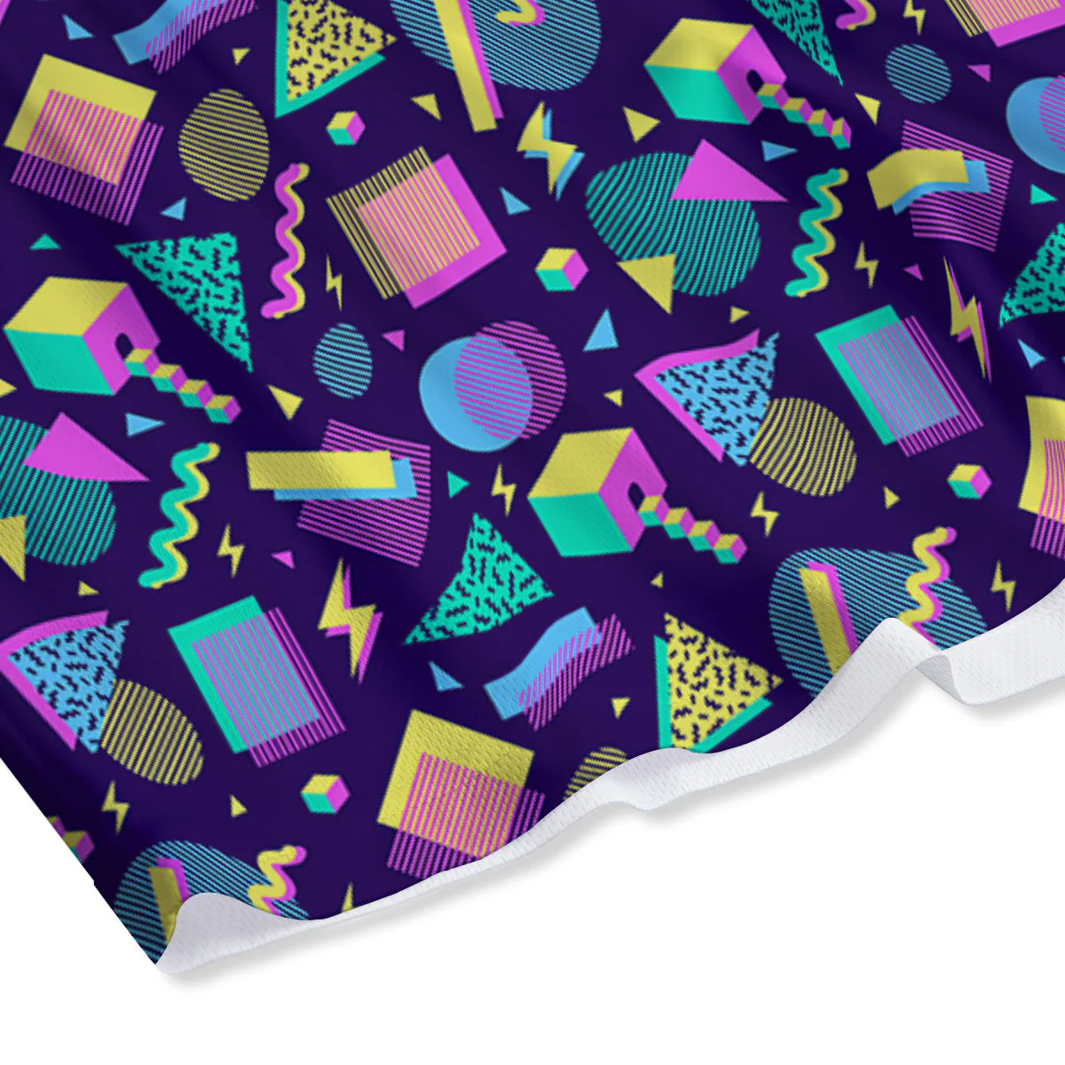 Geometric Shapes Neon Print Pattern Mesh Shorts - Image 4