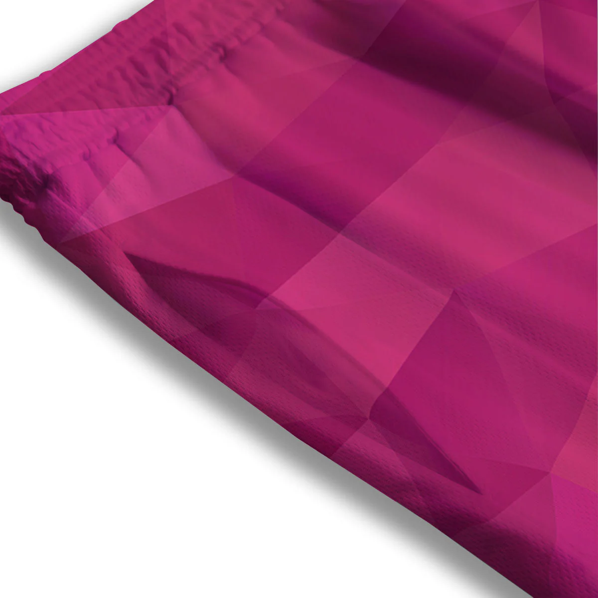 Geometric Square Pink Print Pattern Mesh Shorts - Image 3