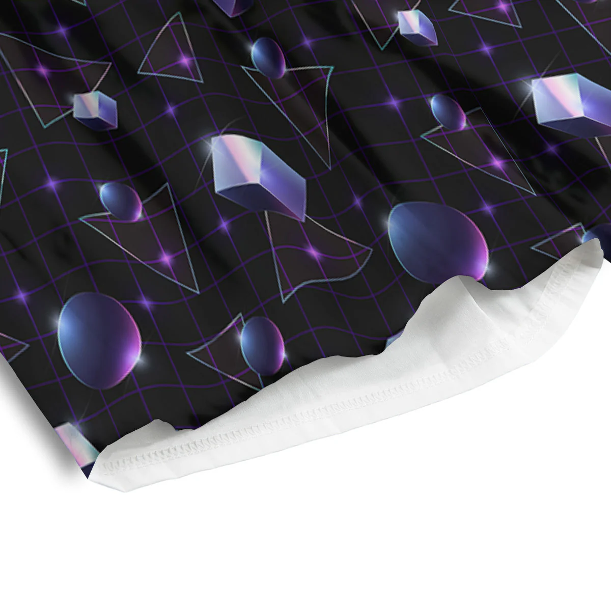 Geometry 80's Style Print Pattern Men's Athletic Shorts - Image 4