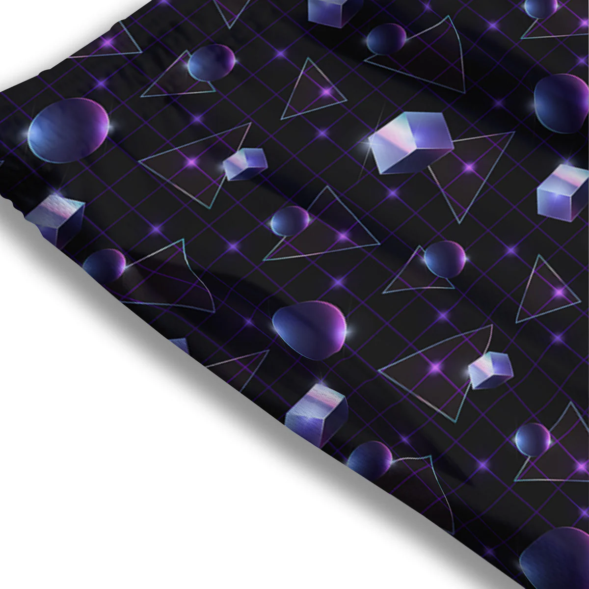 Geometry 80's Style Print Pattern Mesh Shorts - Image 3