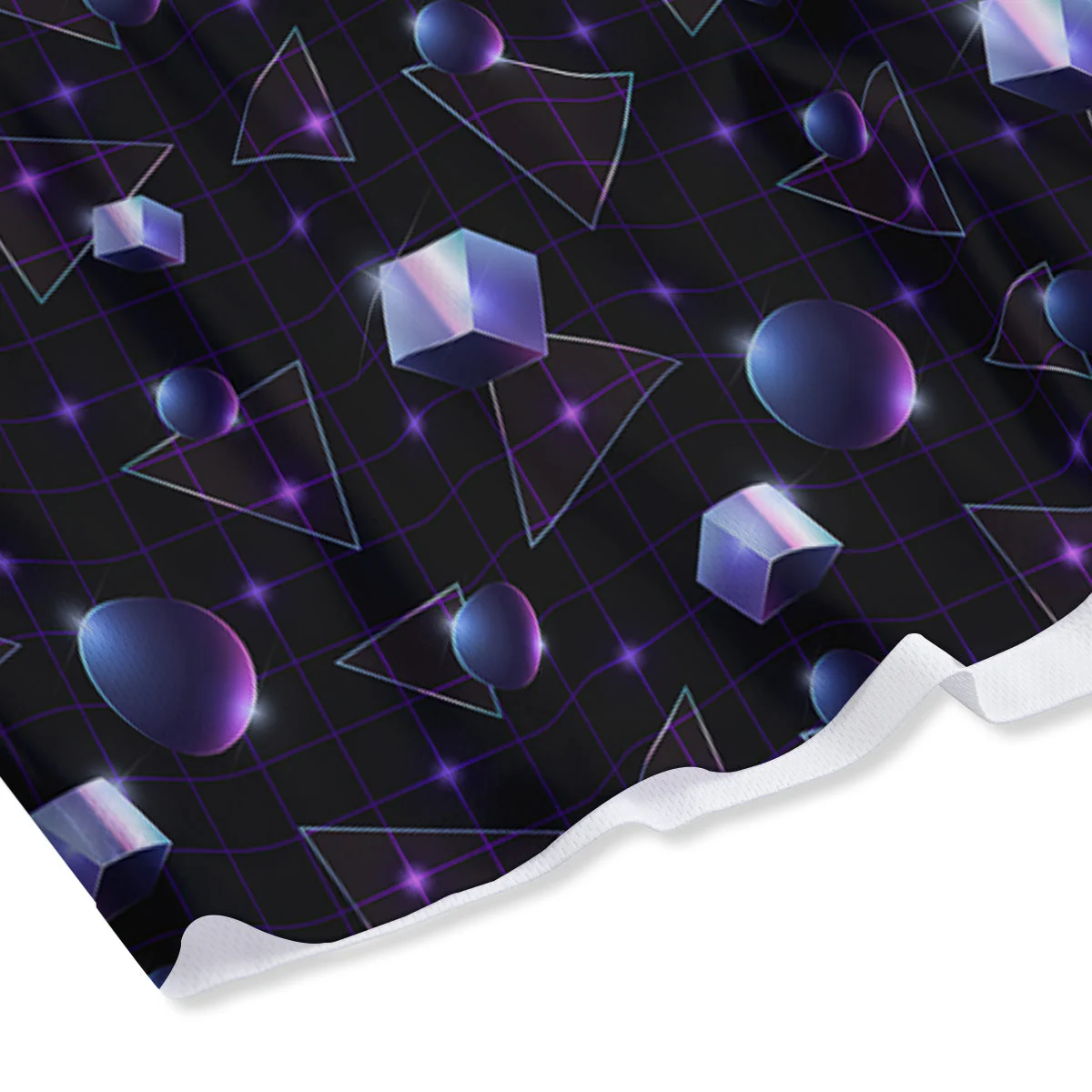 Geometry 80's Style Print Pattern Mesh Shorts - Image 4