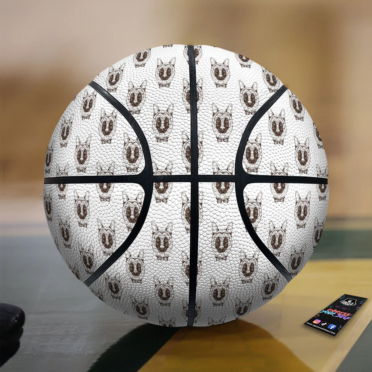 German Shepherd Drawing Print Pattern Basketball