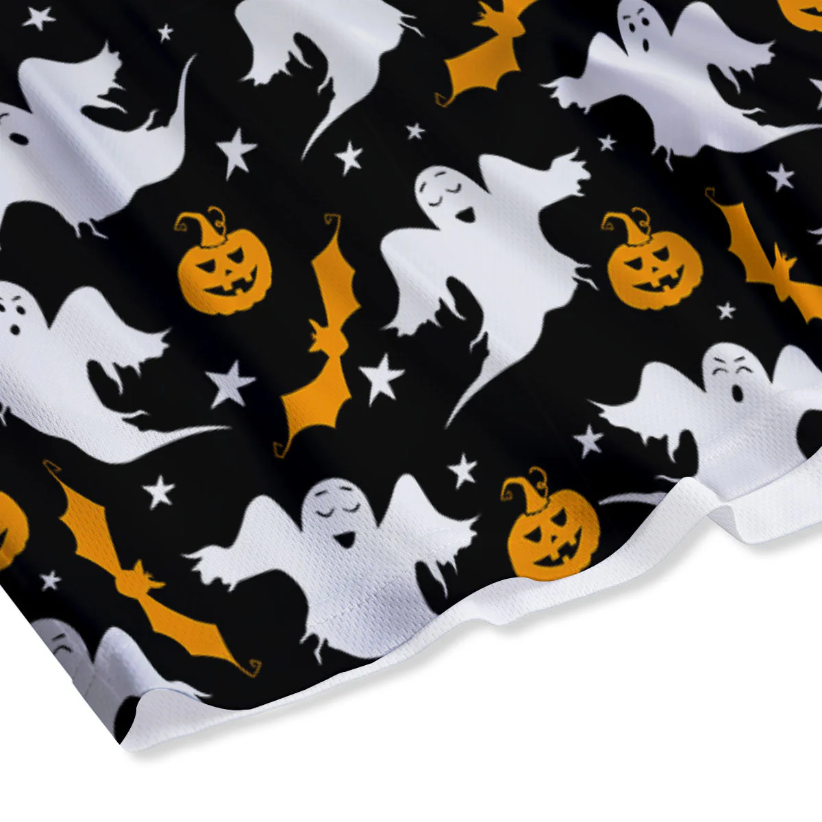Ghost Halloween Print Pattern Mesh Shorts - Image 4