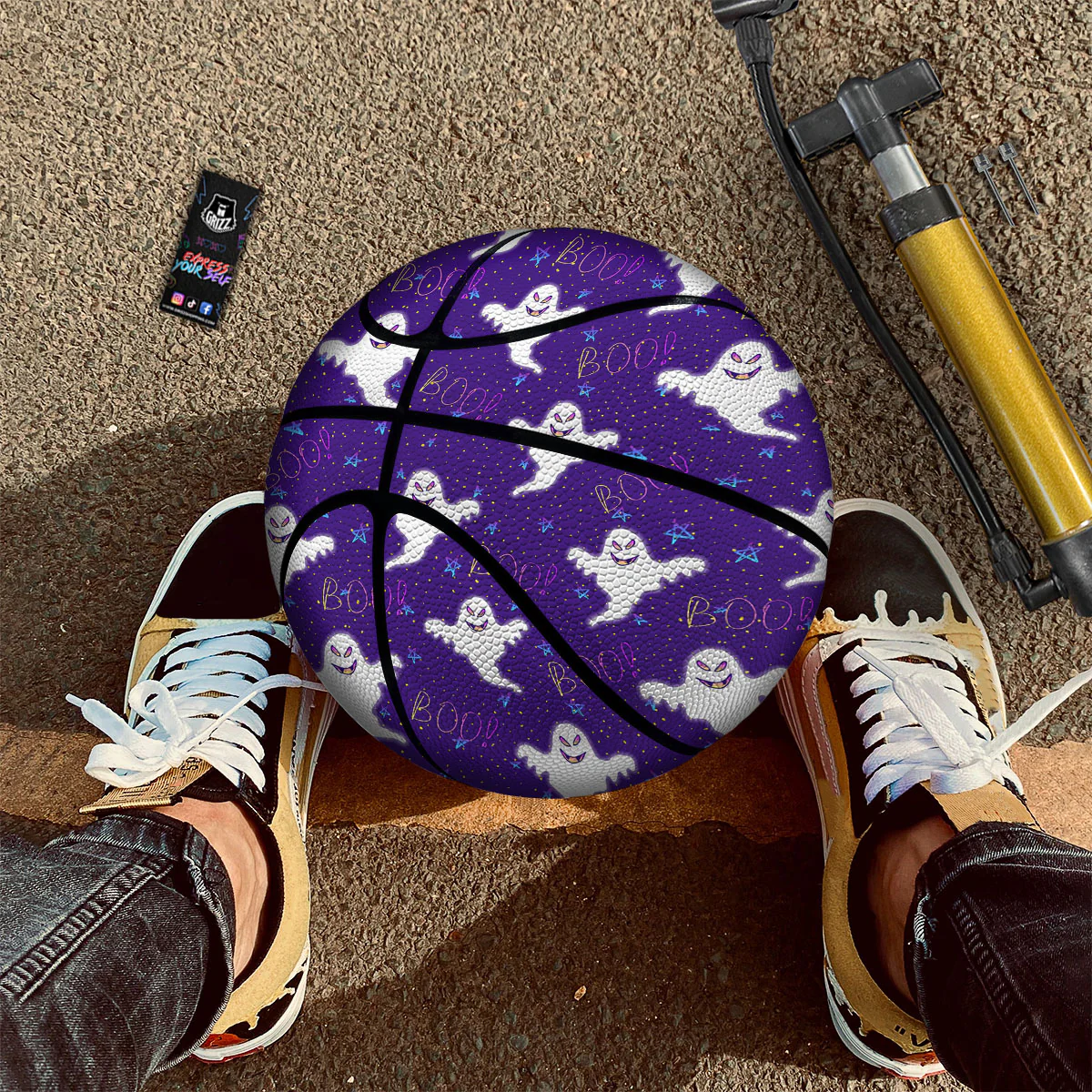 Ghost Happy Halloween Print Pattern Basketball - Image 2