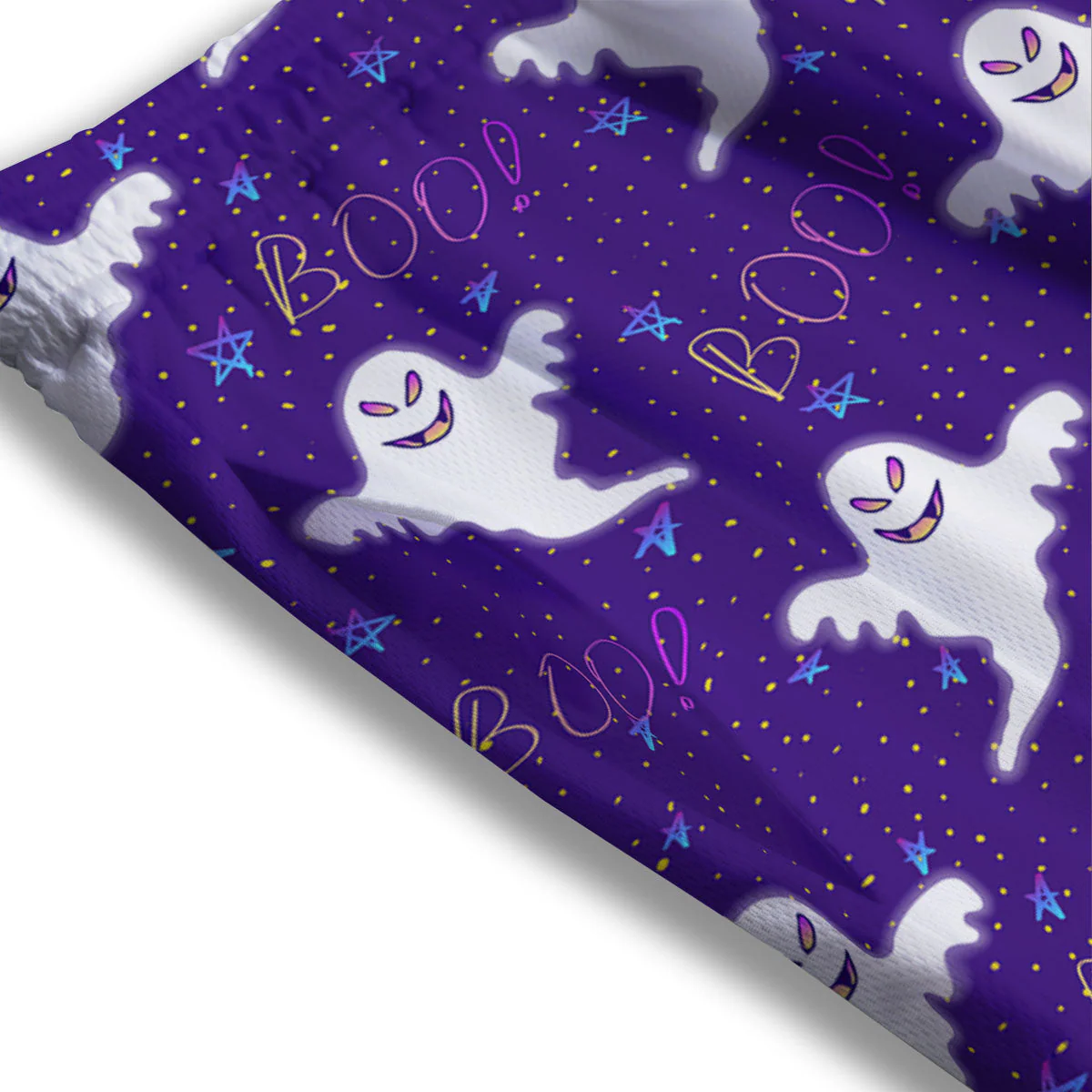 Ghost Happy Halloween Print Pattern Mesh Shorts - Image 3