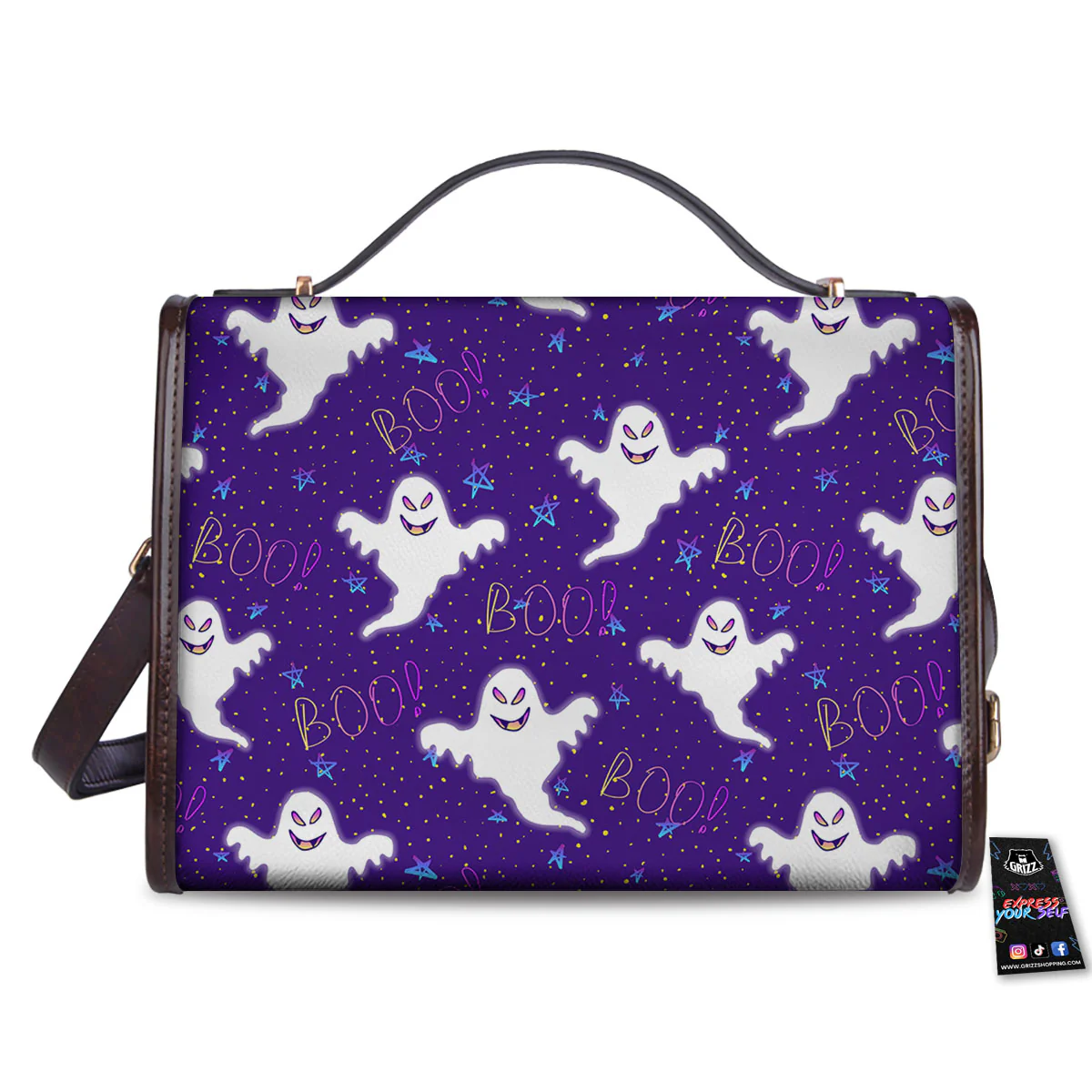 Ghost Happy Halloween Print Pattern Women's Satchel Bag - Image 2