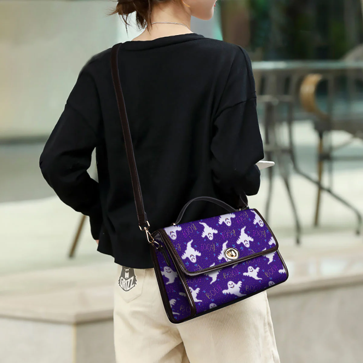 Ghost Happy Halloween Print Pattern Women's Satchel Bag - Image 3