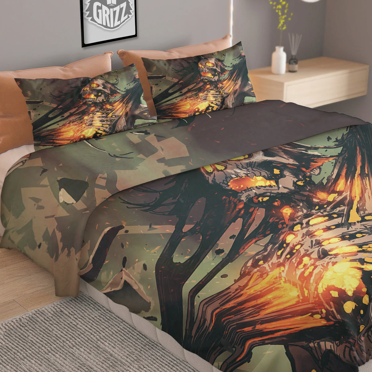Ghost Skeleton Print Duvet Cover Bedding Set - Image 2