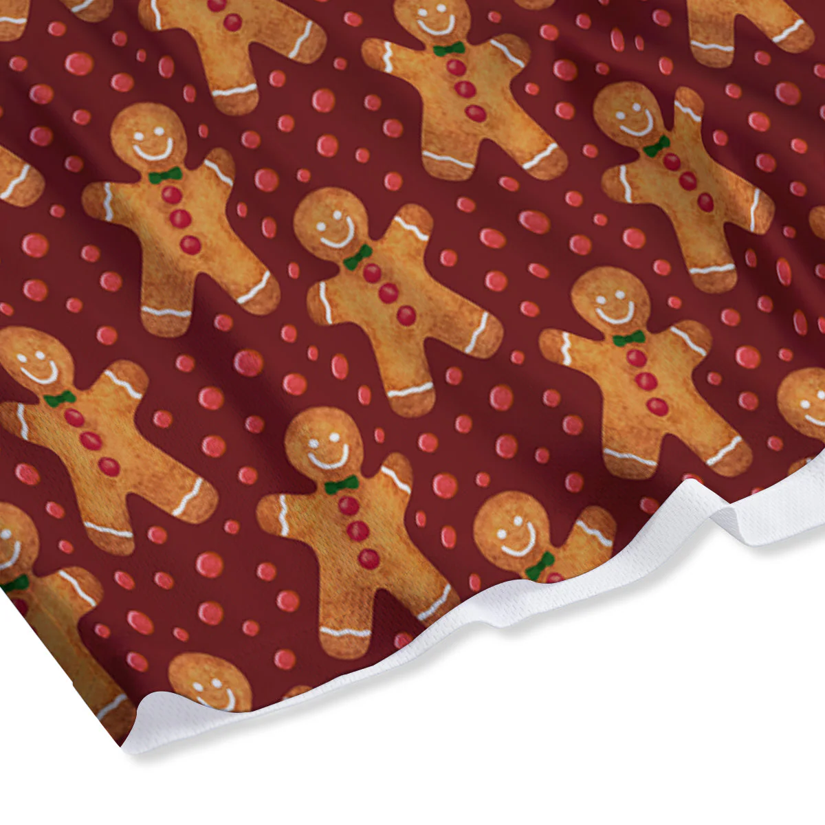 Gingerbread Brown Print Pattern Mesh Shorts - Image 4