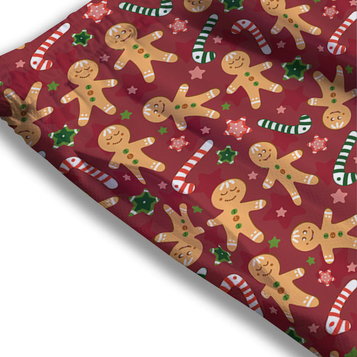 Gingerbread Man Cute Print Pattern Mesh Shorts - Image 3