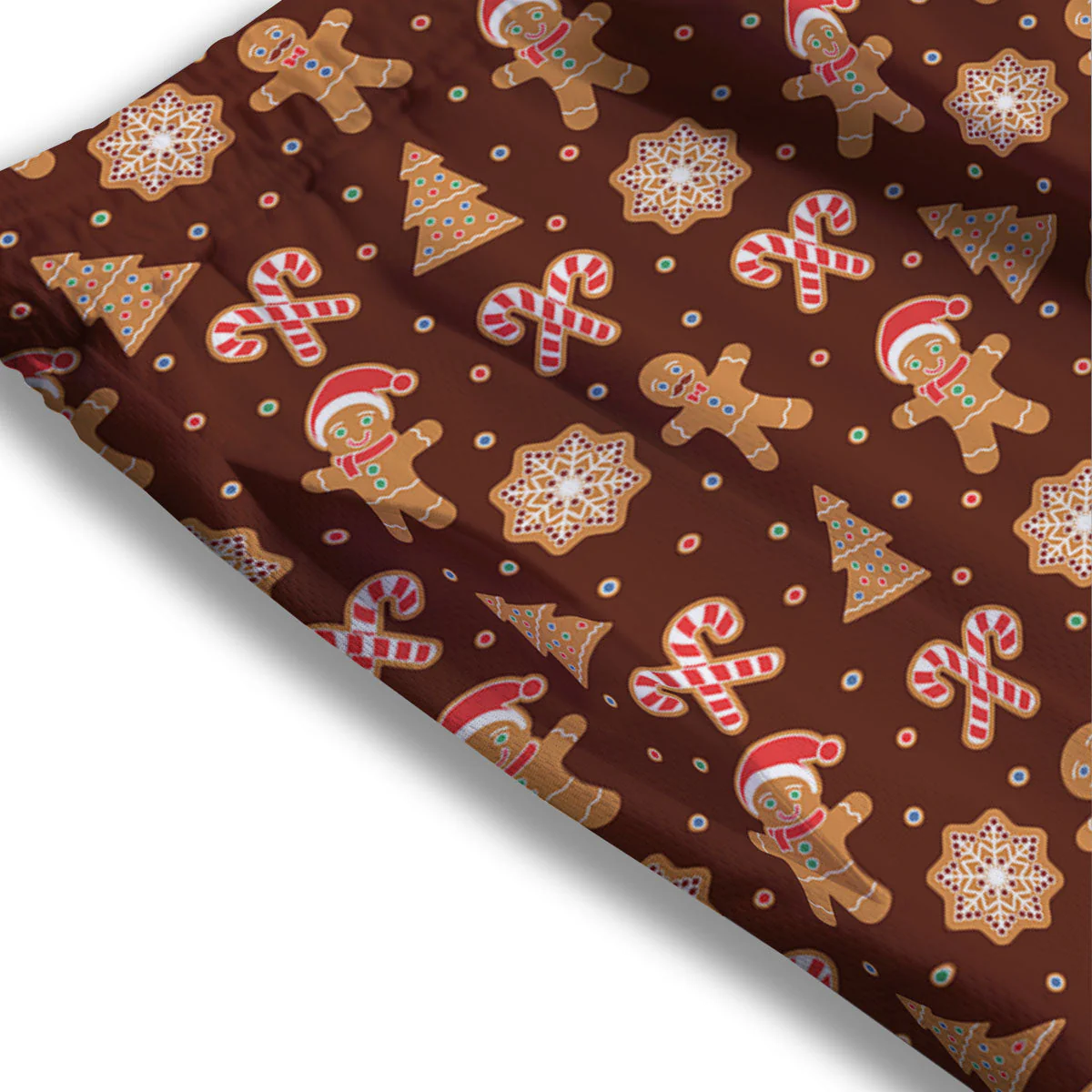 Gingerbread Man Print Pattern Mesh Shorts - Image 3