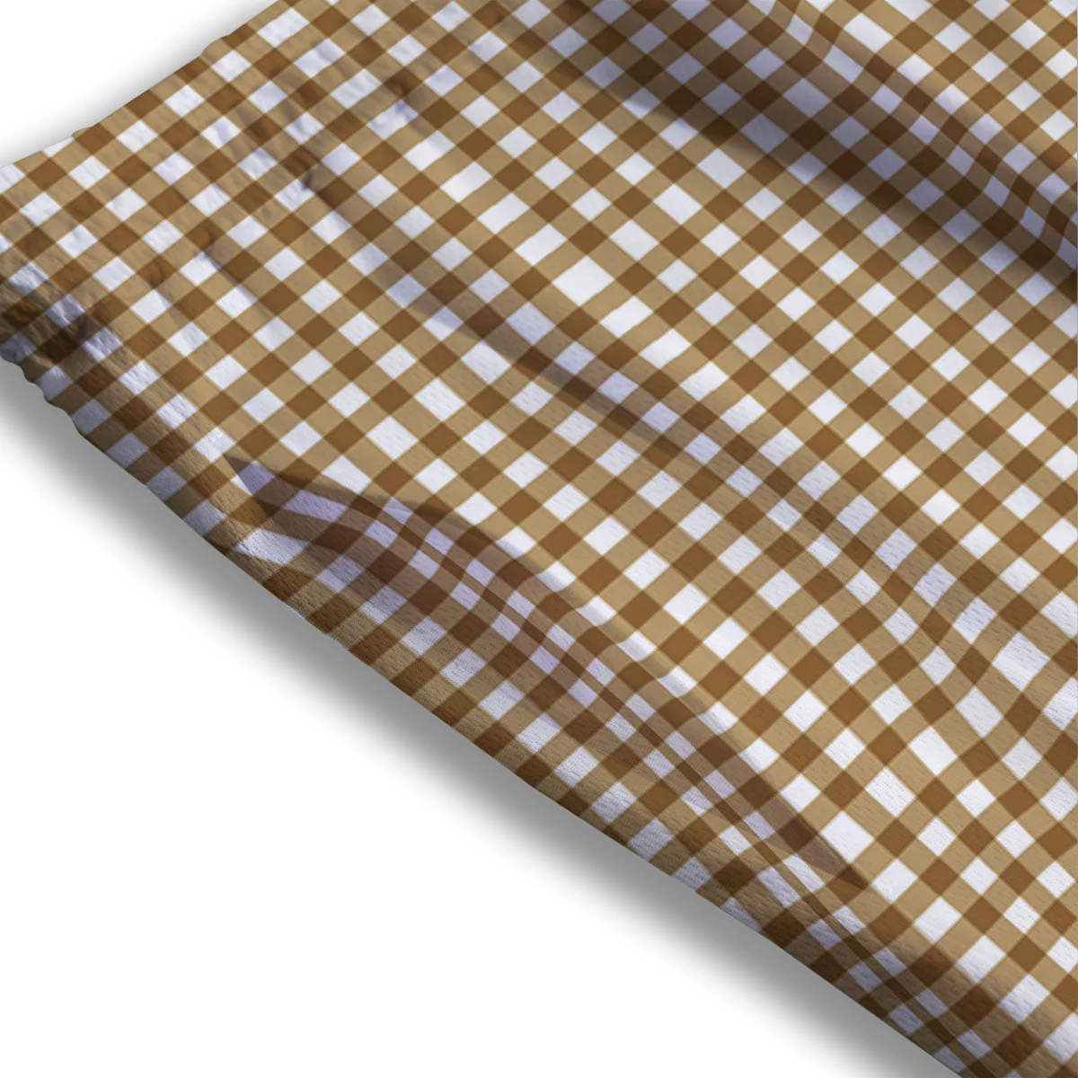 Gingham White And Brown Print Pattern Mesh Shorts - Image 3