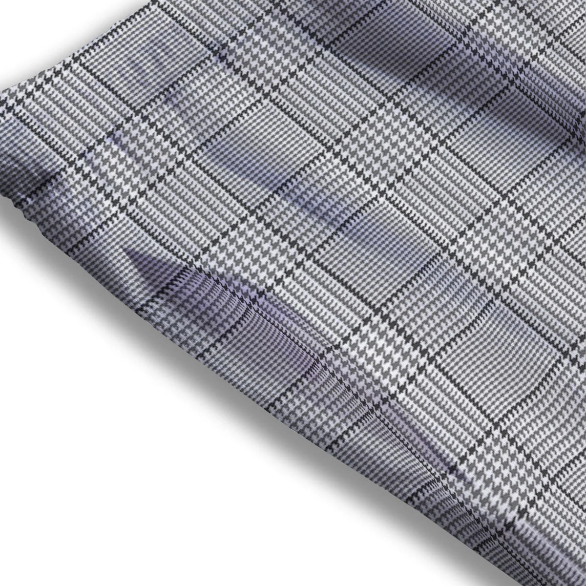 Gingham White And Grey Print Pattern Mesh Shorts - Image 3