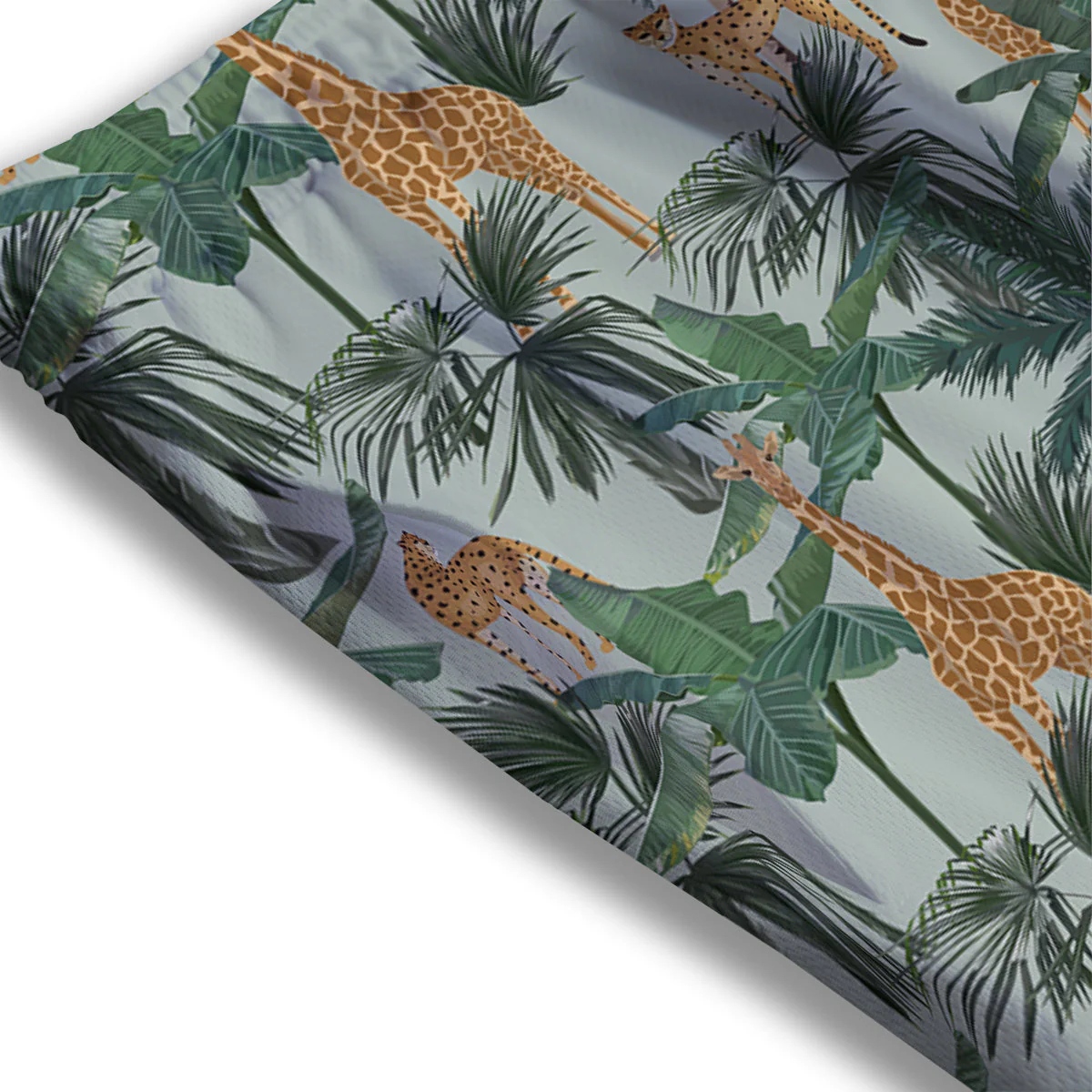 Giraffe And Leopard Vintage Print Pattern Mesh Shorts - Image 3
