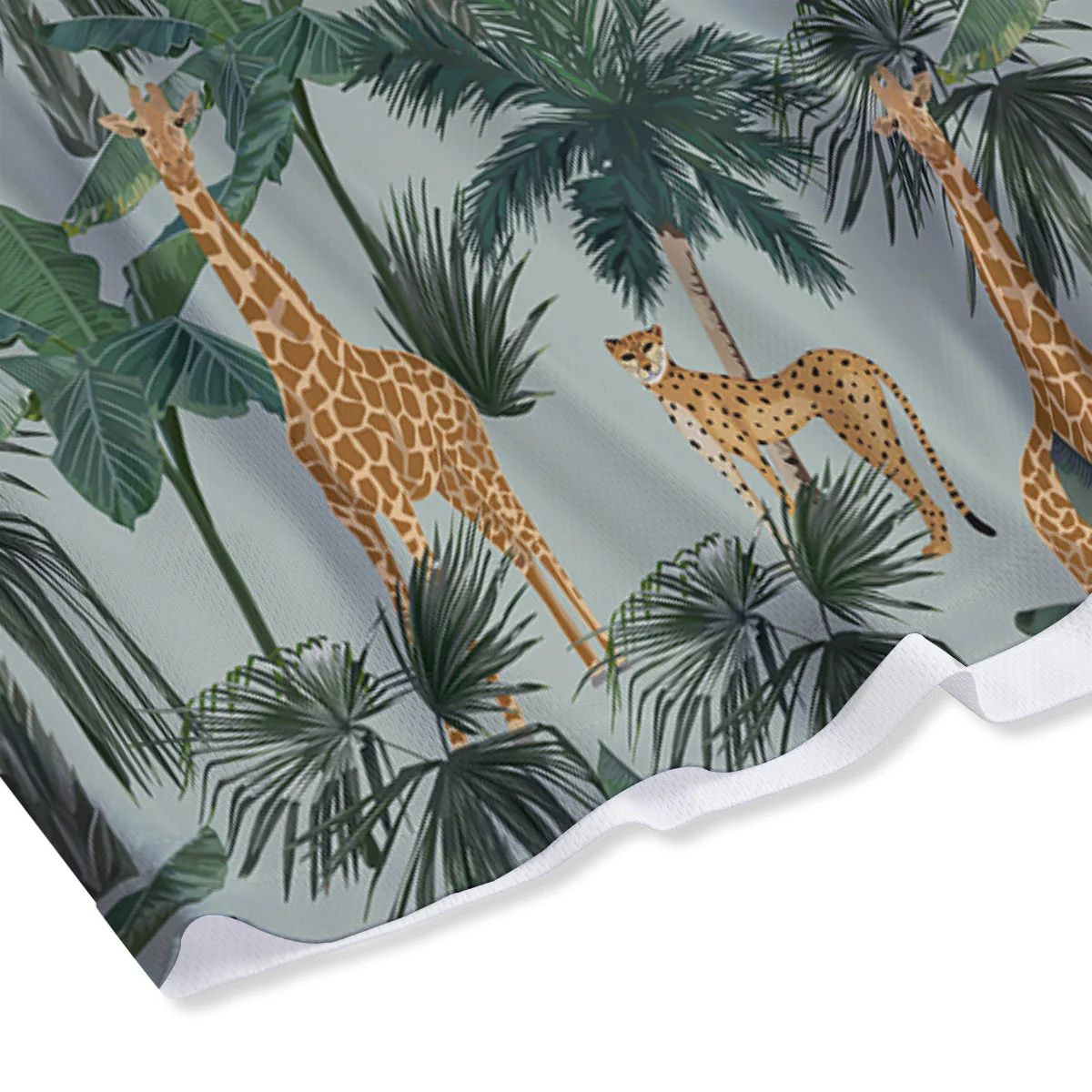 Giraffe And Leopard Vintage Print Pattern Mesh Shorts - Image 4