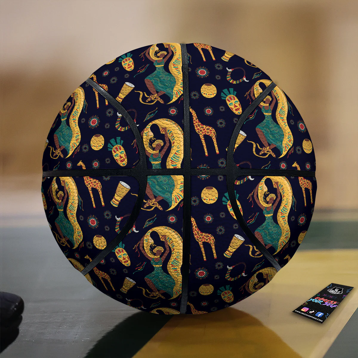 Giraffe Aztec Print Pattern Basketball
