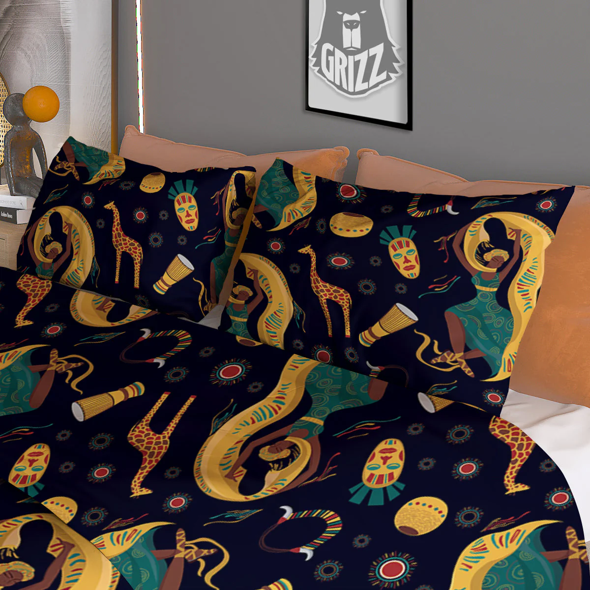 Giraffe Aztec Print Pattern Duvet Cover Bedding Set - Image 3
