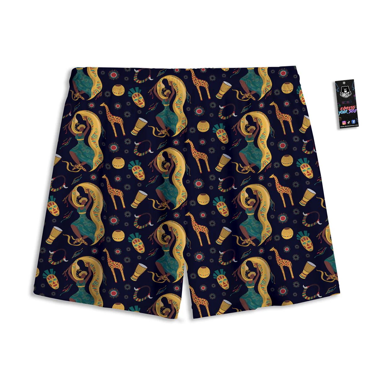 Giraffe Aztec Print Pattern Mesh Shorts - Image 2