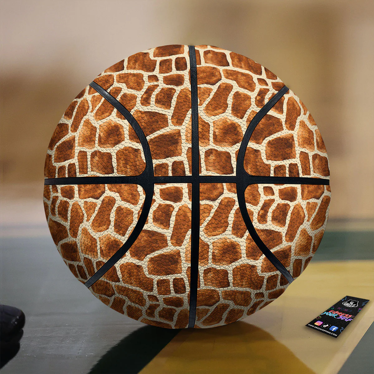 Giraffe Brown Watercolor Print Pattern Basketball