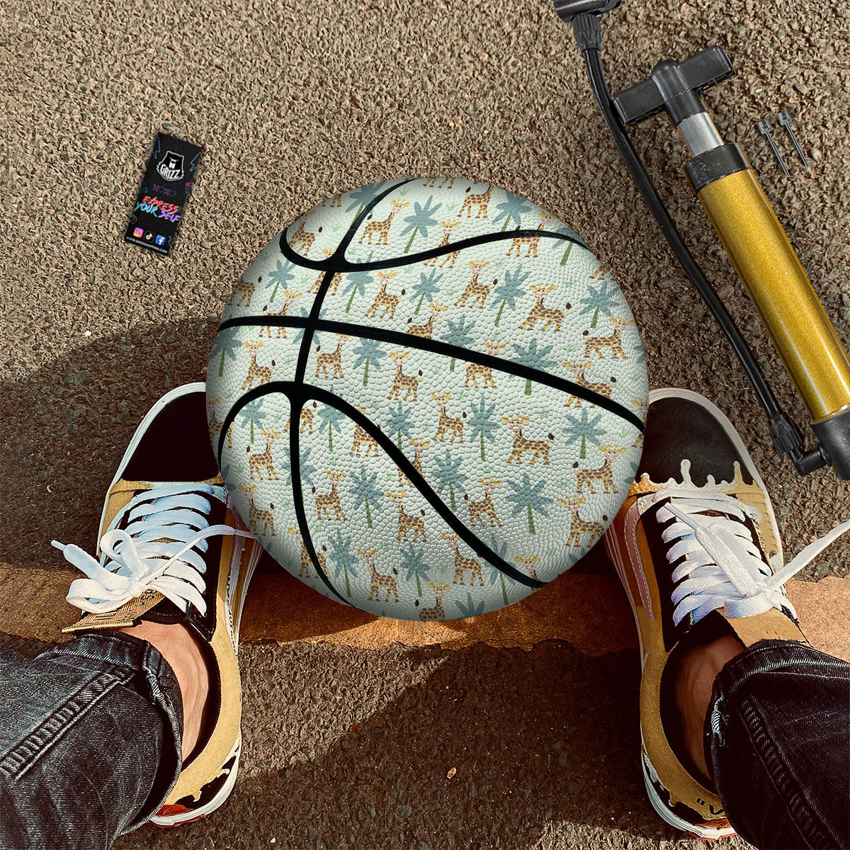 Giraffe Cartoon Print Pattern Basketball - Image 2
